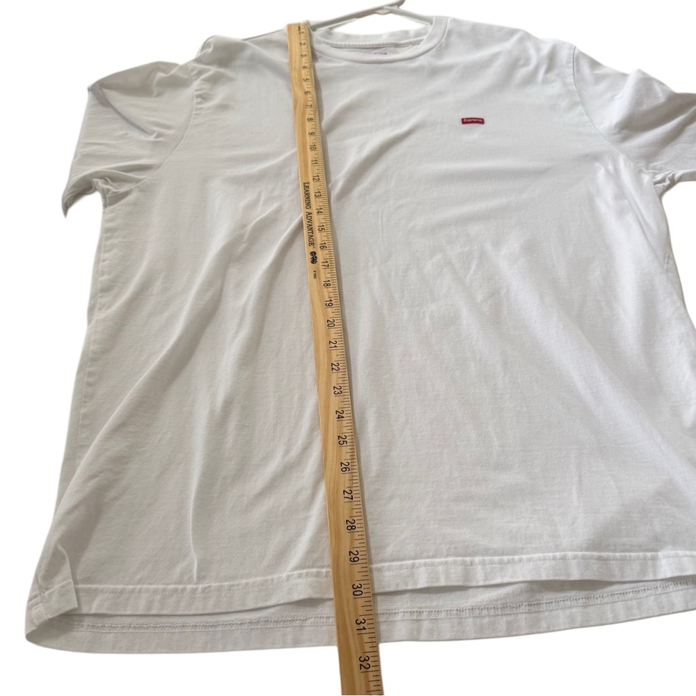 Supreme White Long Sleeve with Small Red Box Logo Patch XL Authentic - Picture 9 of 11